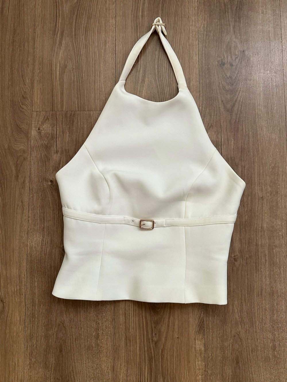 MESHKI Letitia Suiting Halter Top with Buckle